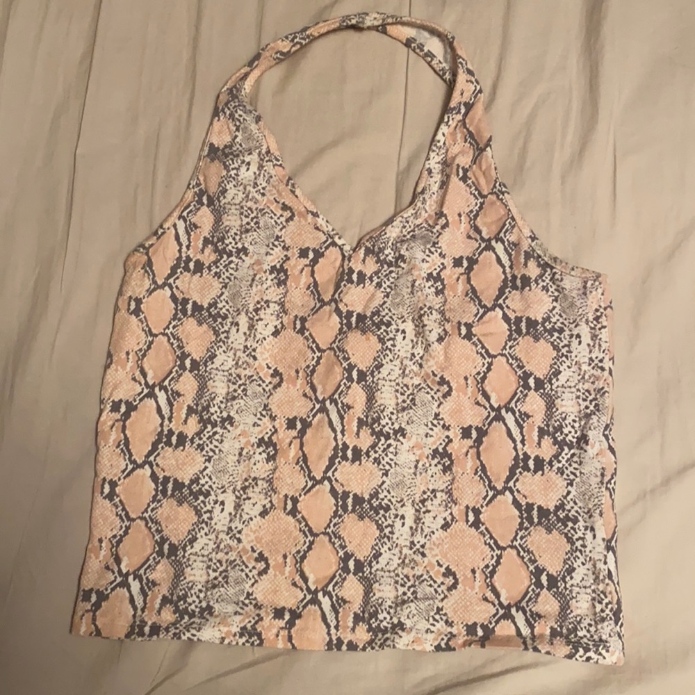 Snakeskin Halter Top